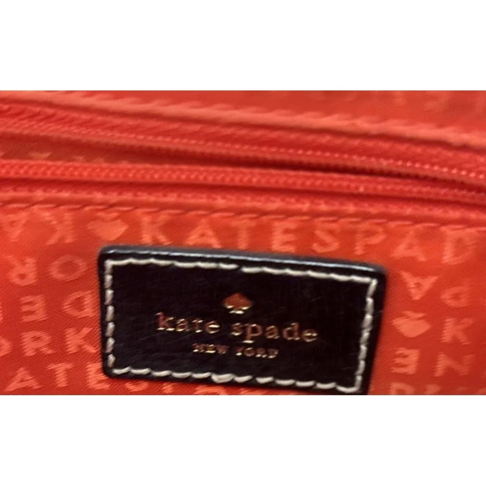 KATE SPADE Berkeley Lane Small Quinn Leather Satchel Black Cream NWOT
